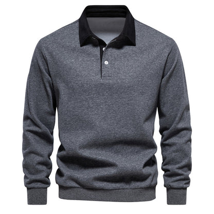 Herren Polo Shirt Langarm Klassisch Elegantes Design