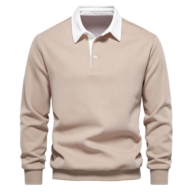 Herren Polohemd Langarm Klassisch Modern