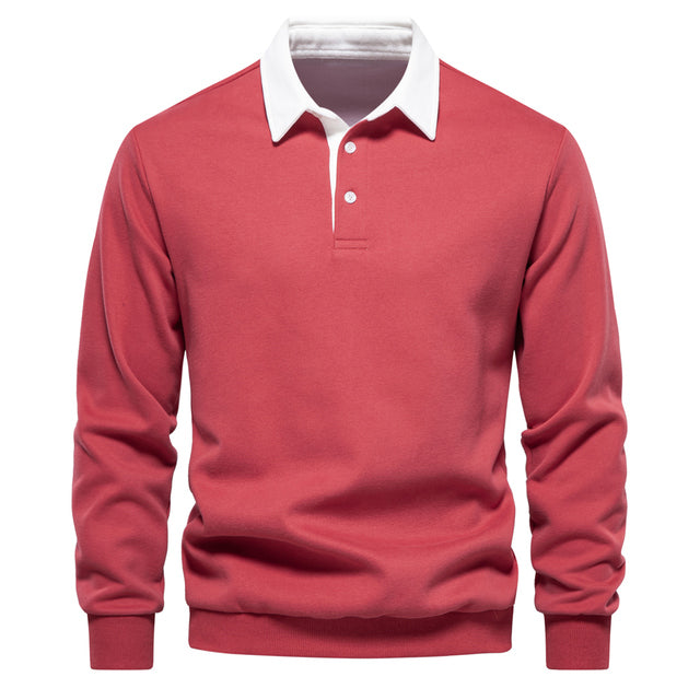 Herren Polohemd Langarm Klassisch Modern