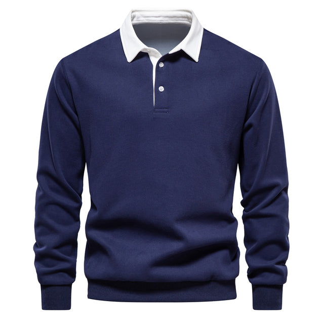 Herren Polohemd Langarm Klassisch Modern