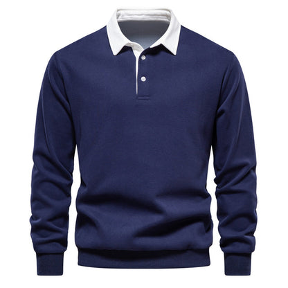 Herren Polohemd Langarm Klassisch Modern