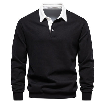 Herren Polo Shirt Langarm Klassisch Elegantes Design