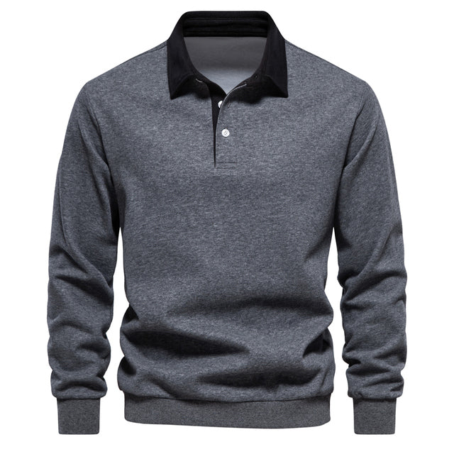 Herren Polohemd Langarm Klassisch Modern