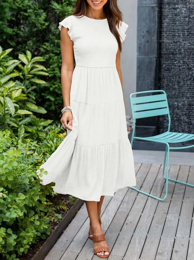 Midikleid mit Flatterärmeln für Damen