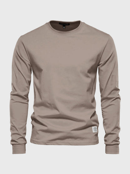 Herren Langarmshirt Baumwolle Rundhals Bequem - BerlinGlamour