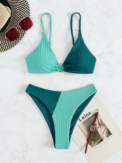Push-Up-Bikini-Set Damen Hochwertig Mit Hoher Taille