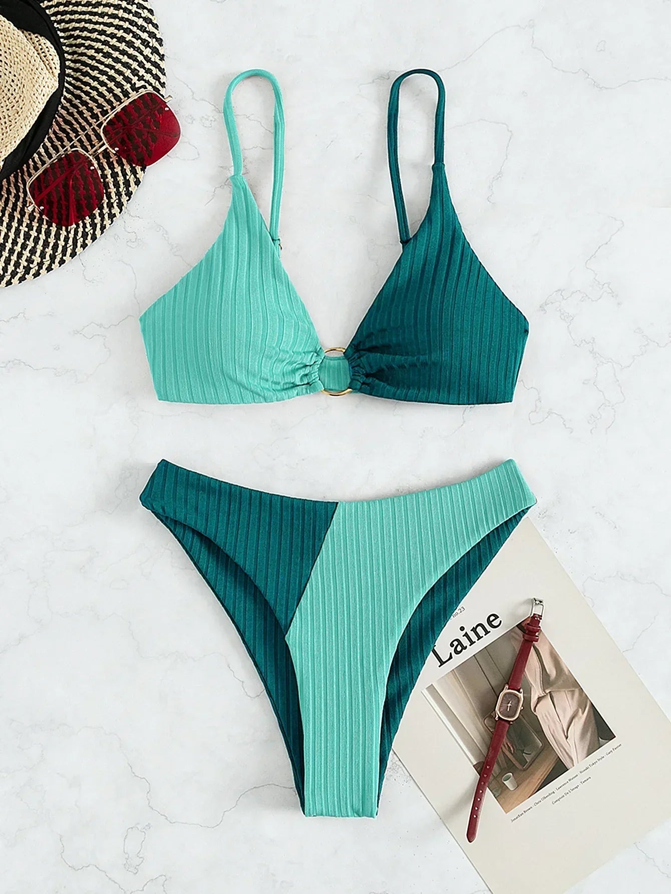 Push-Up-Bikini-Set Damen Hochwertig Mit Hoher Taille