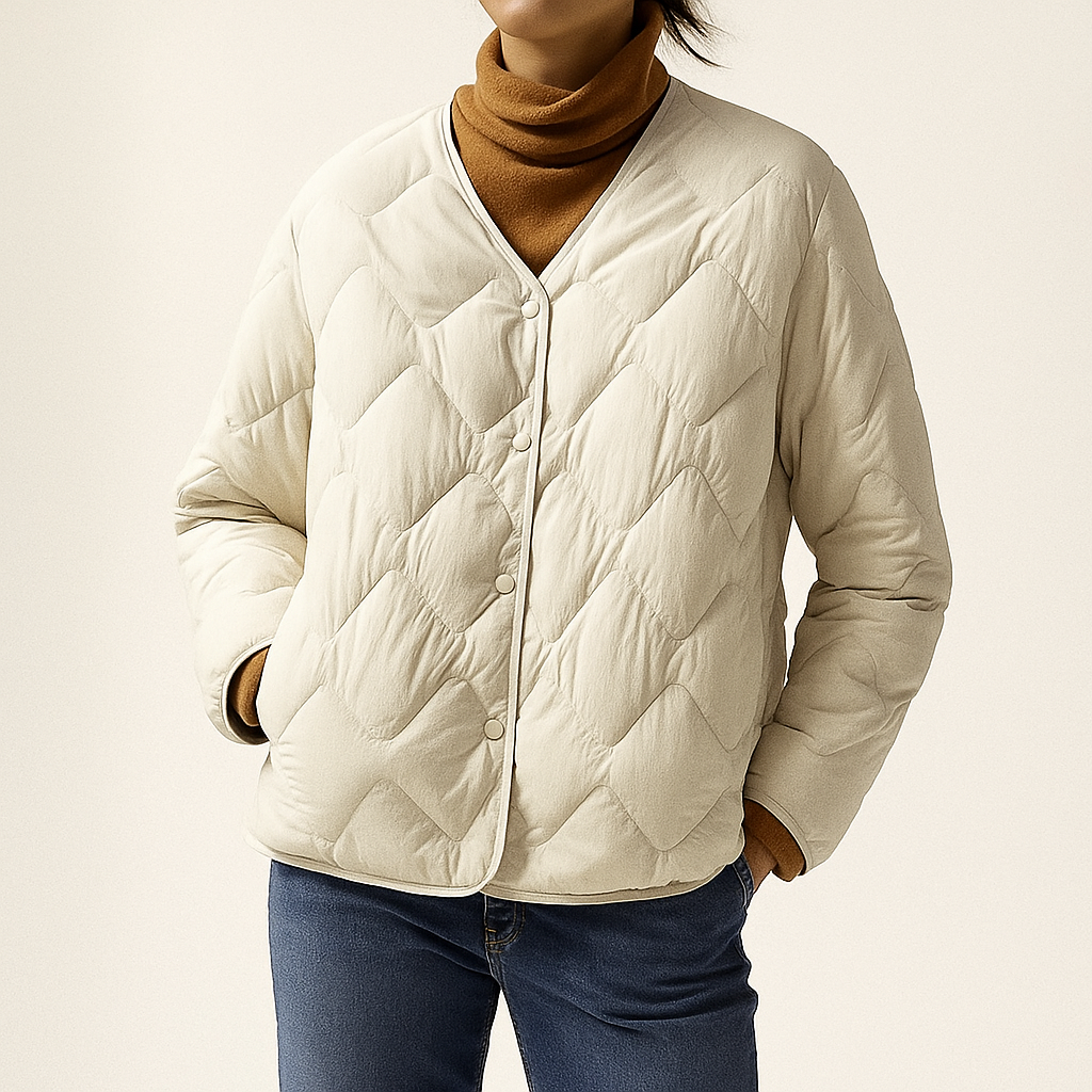 Damen Pufferjacke Warm Leicht Gesteppt Winterjacke