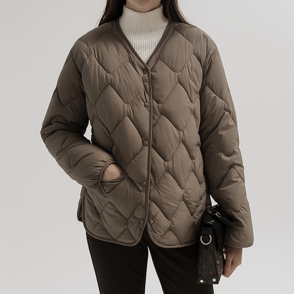 Damen Pufferjacke Warm Leicht Gesteppt Winterjacke - BerlinGlamour