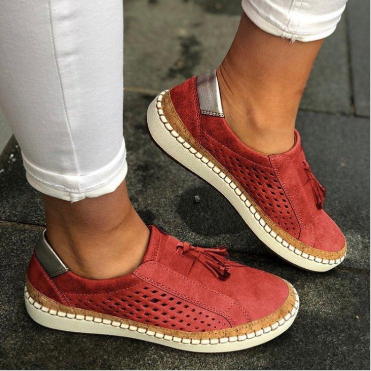 Damen Sneaker Bequem atmungsaktiv mit Quasten