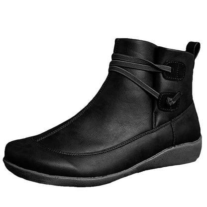 Damen Lederstiefel Warm Bequem Winter - BerlinGlamour