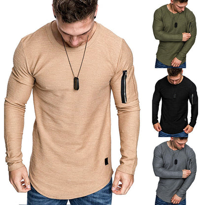 Herren Langarmshirt Modern mit Reißverschluss und Einzigartigem Design