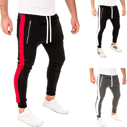 Herren Jogginghose Sportlich Elastisch Mit Reißverschlusstaschen