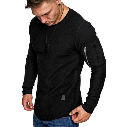 Herren Langarmshirt Modern mit Reißverschluss und Einzigartigem Design