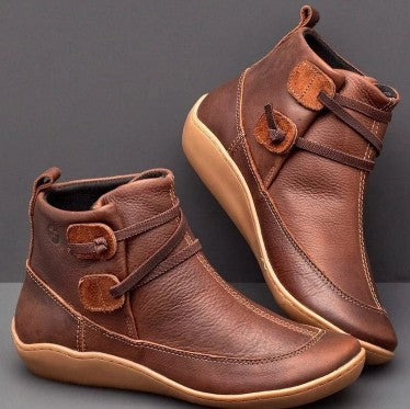 Damen Stiefel Komfortabel Schnallenverschluss Schwarz Modisch