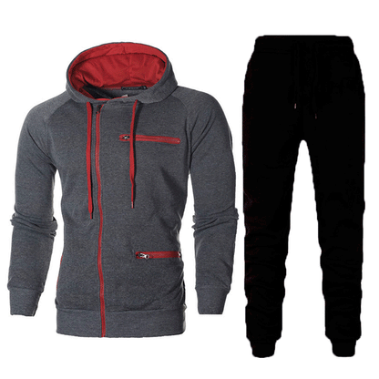 Herren Sportset Hoodie Jogginghose Set Sportlich Funktionell Modern