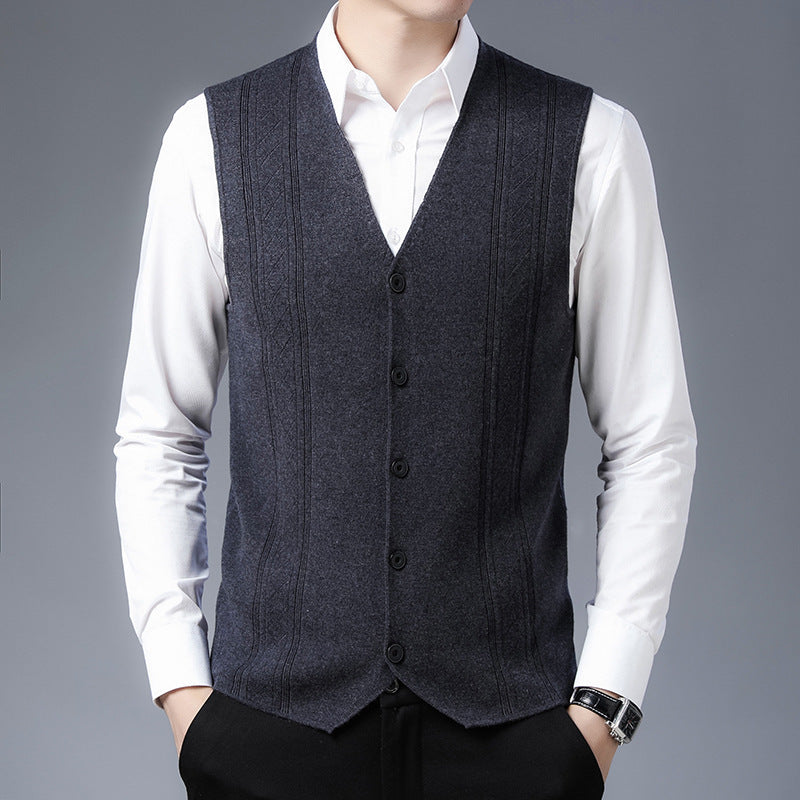Herren Strickweste Elegante Modern Schwarz