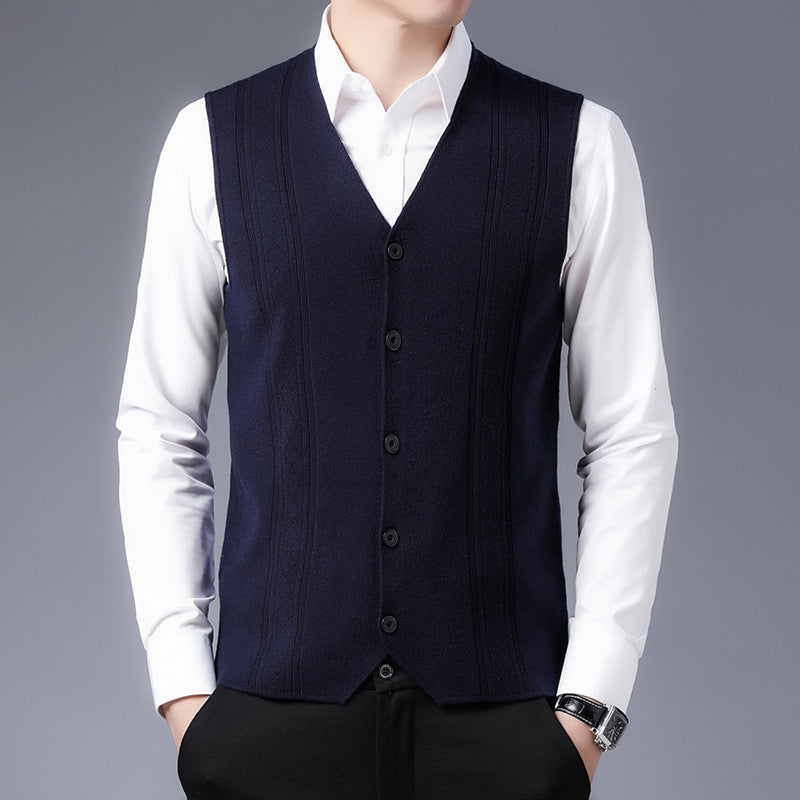 Herren Strickweste Elegante Modern Schwarz