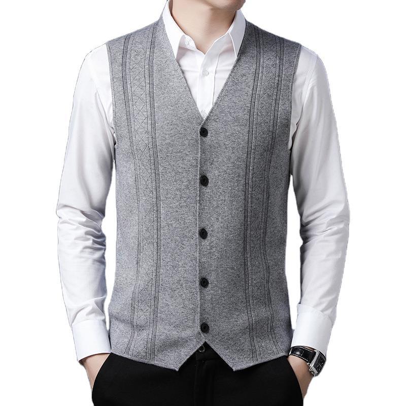 Herren Strickweste Elegante Modern Schwarz
