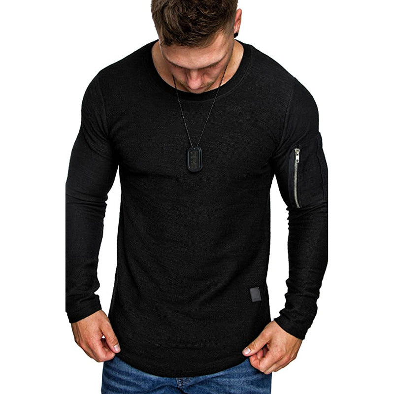 Herren Langarmshirt Modern mit Reißverschluss und Einzigartigem Design