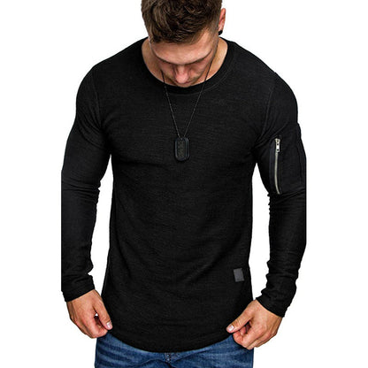 Herren Langarmshirt Modern mit Reißverschluss und Einzigartigem Design