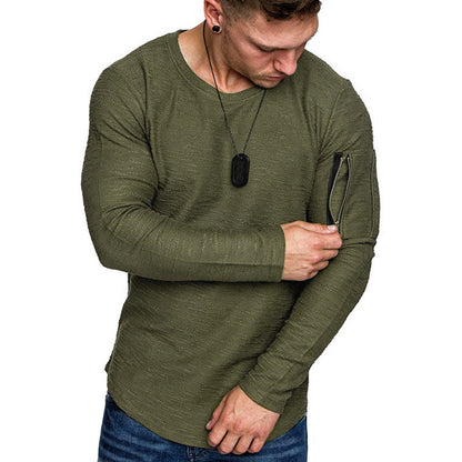 Herren Langarmshirt Modern mit Reißverschluss und Einzigartigem Design