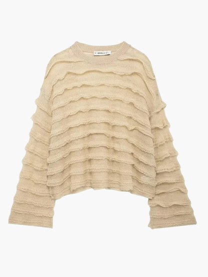 Damen Strickpullover Warm Gemütlich Strukturiert - BerlinGlamour