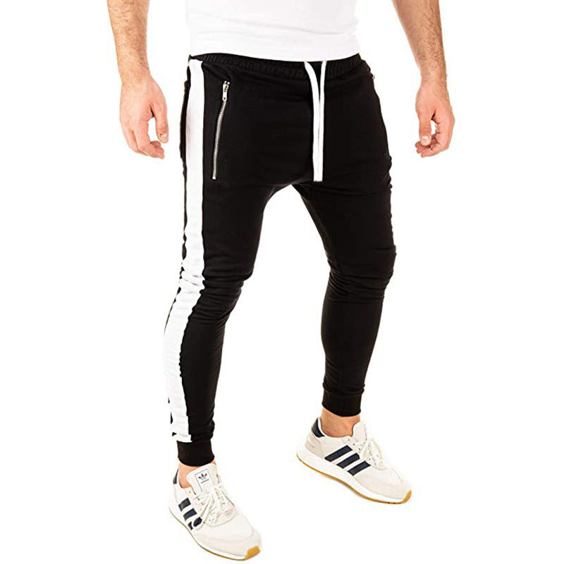 Herren Jogginghose Sportlich Elastisch Mit Reißverschlusstaschen