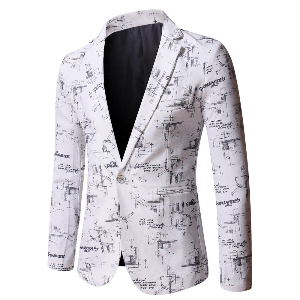 Herren Blazer Modern mit stylishem Druckdesign