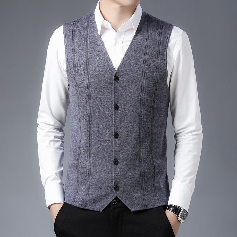 Herren Strickweste Elegante Modern Schwarz