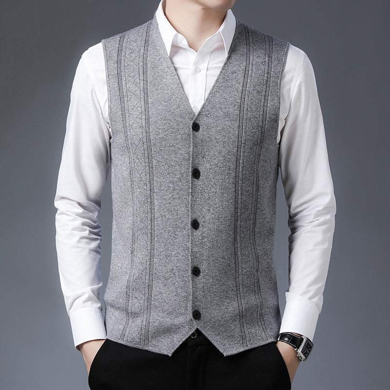 Herren Strickweste Elegante Modern Schwarz