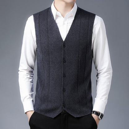 Herren Strickweste Elegante Modern Schwarz
