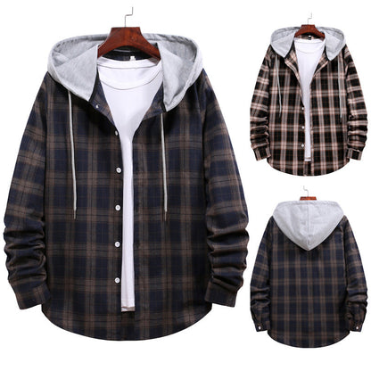 Herren Flanellhemd Kapuzenpullover Modern Sportlich - BerlinGlamour