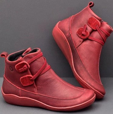 Damen Stiefel Komfortabel Schnallenverschluss Schwarz Modisch - BerlinGlamour