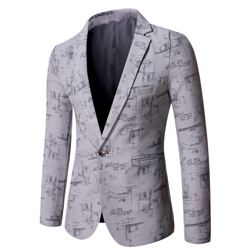 Herren Blazer Modern mit stylishem Druckdesign