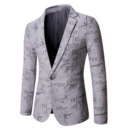 Herren Blazer Modern mit stylishem Druckdesign