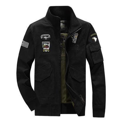 Herren Bomberjacke Modern mit Patches und Nieten