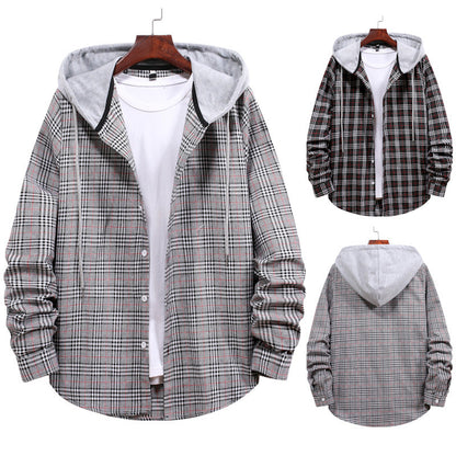 Herren Hemd Kapuzenhemd Karo Design Modern - BerlinGlamour