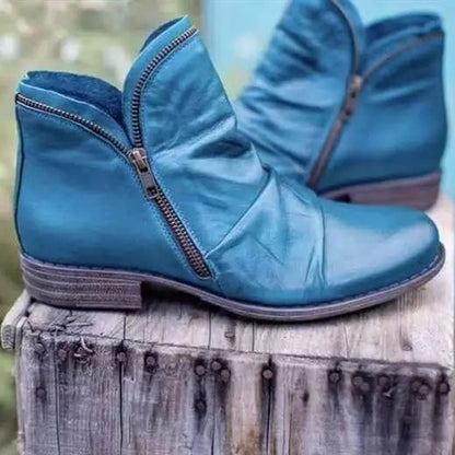 Damen Boots Ankle Modisch Asymmetrisch Reißverschluss