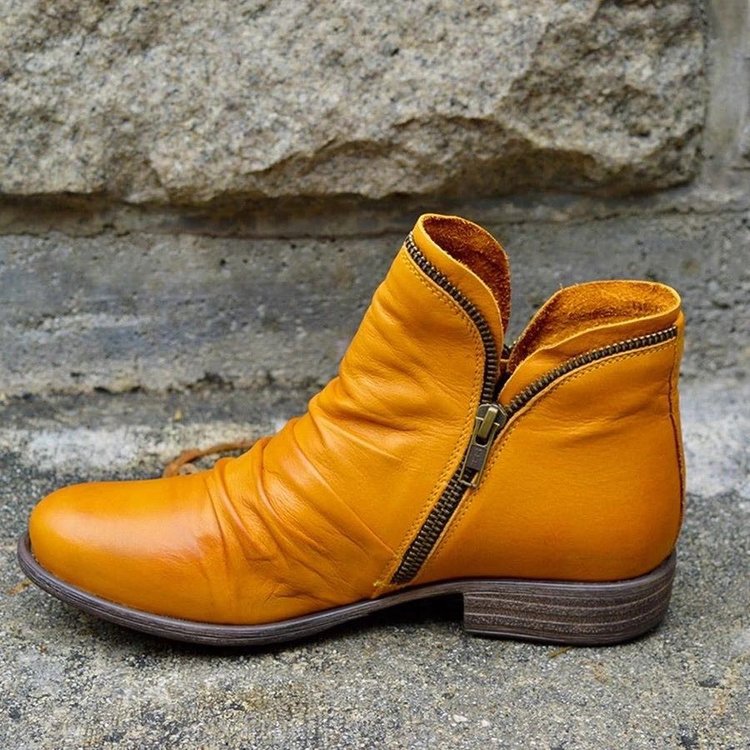 Damen Boots Ankle Modisch Asymmetrisch Reißverschluss