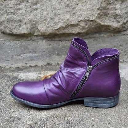 Damen Boots Ankle Modisch Asymmetrisch Reißverschluss