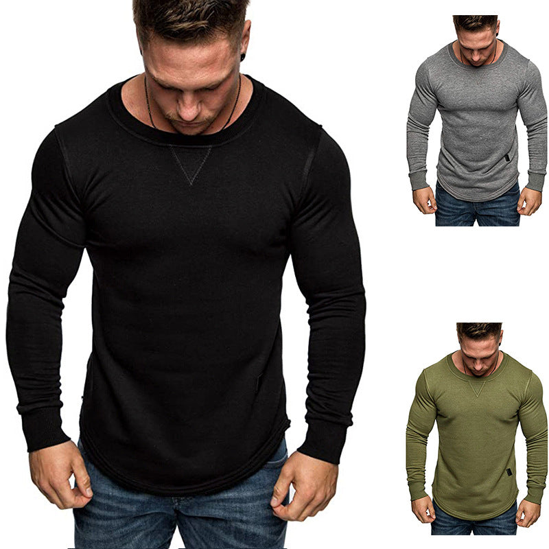 Herren T-Shirt Langarm Sportlich Strukturiert Modern