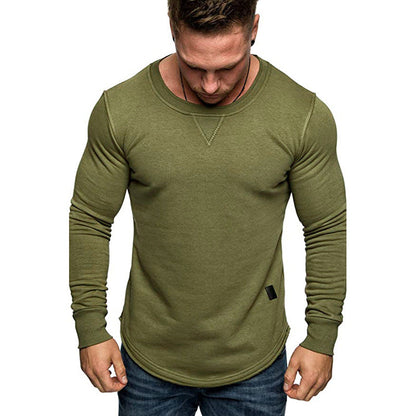 Herren T-Shirt Langarm Sportlich Strukturiert Modern