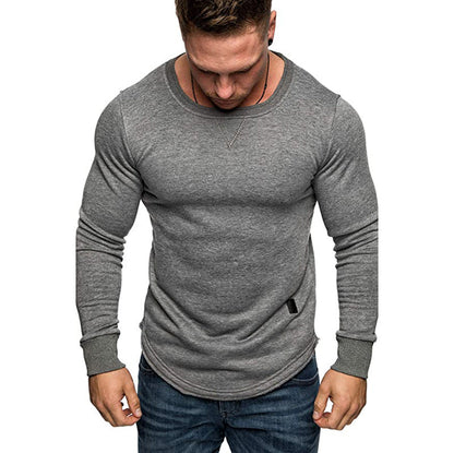 Herren T-Shirt Langarm Sportlich Strukturiert Modern