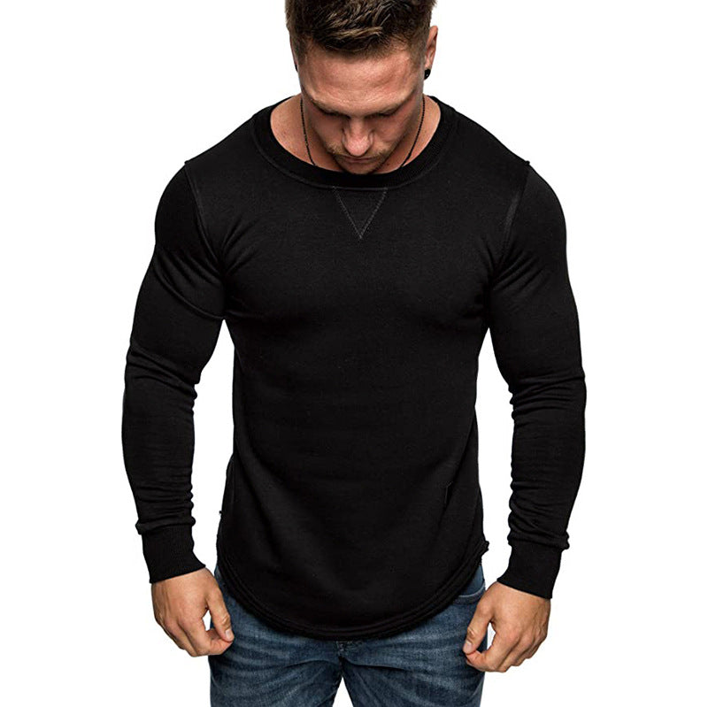 Herren T-Shirt Langarm Sportlich Strukturiert Modern