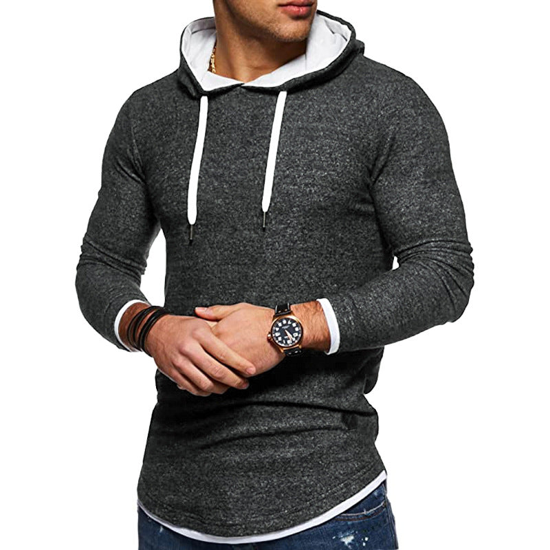 Herren Sweatshirt Modern Kapuze Kontrastfarben