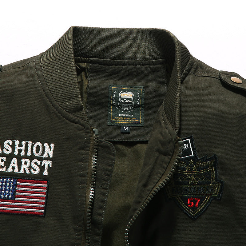Herren Bomberjacke Modern mit Patches und Logo