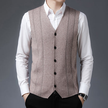 Herren Strickweste Elegante Modern Schwarz