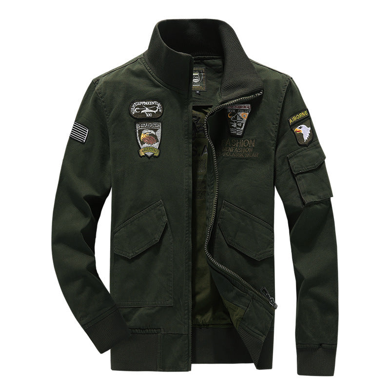 Herren Bomberjacke Modern mit Patches und Nieten - BerlinGlamour