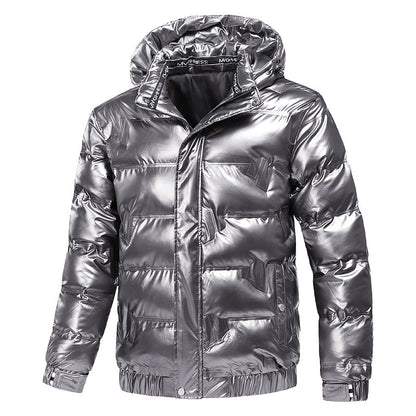 Herren Funktionsjacke Glänzend Wasserabweisend mit Kapuze